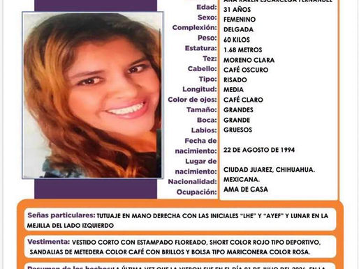Ayuda a Localizar a Ana Karen Escárcega Fernández