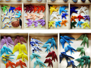 Ceramic swallow, Bababobo, souvenir and handicraft shop in Alfama, Lisbon, Portugal