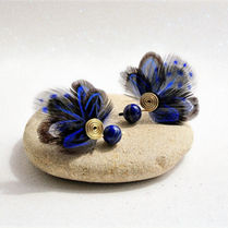 Boucles d'oreille plume, Bijoux artisanaux à Alfama, Lisbonne, Portugal