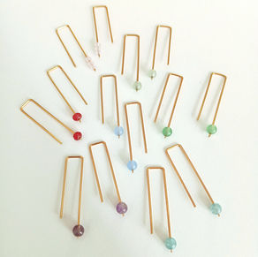 Our Minimalist Cooper and Gemstone earrings🩵🩷💚💜Bababobo, Handmade Jewelry shop, Lisbon, Alfama, Portugal🚋