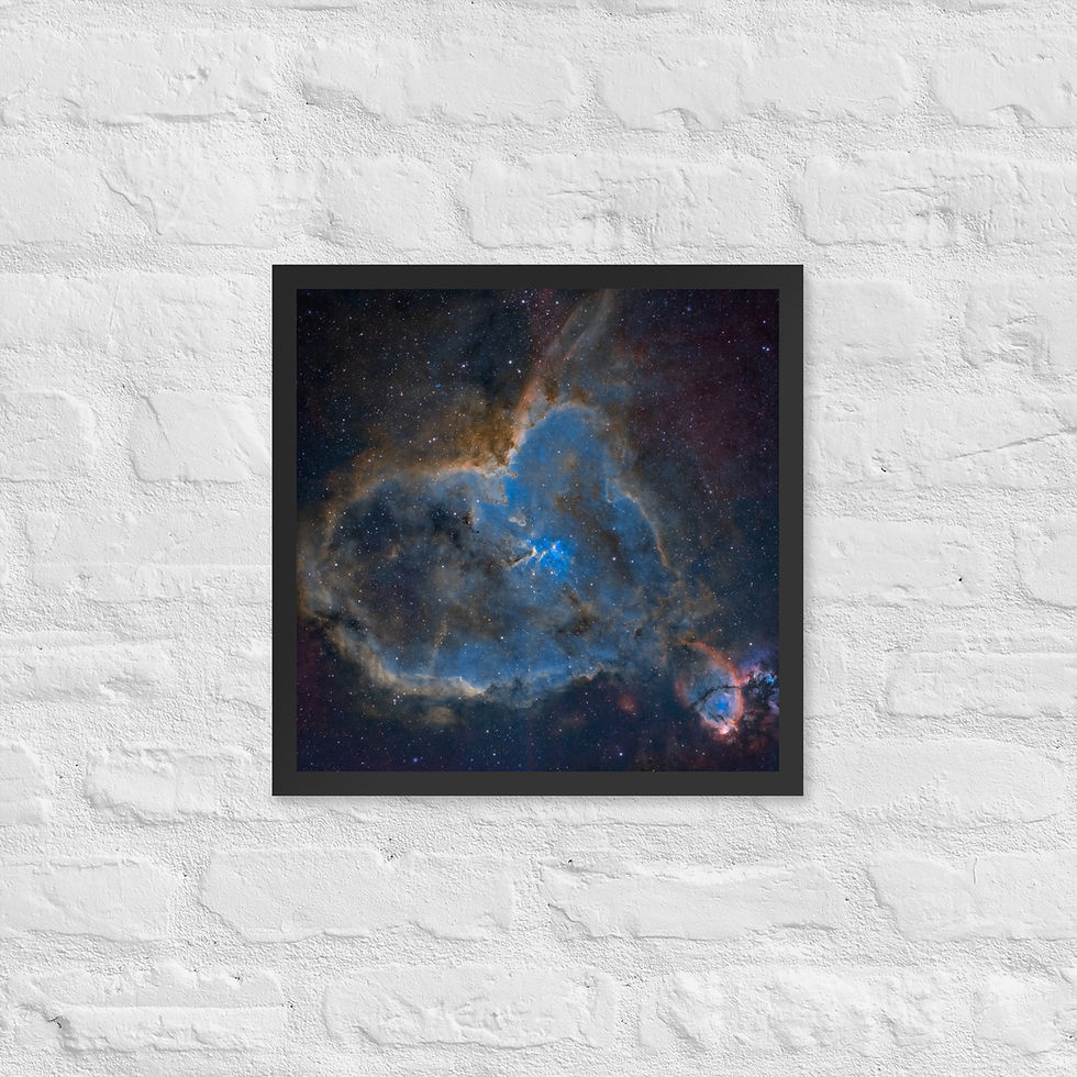 Thumbnail: Nébuleuse du cœur IC 1805 - Impression avec cadre inclus