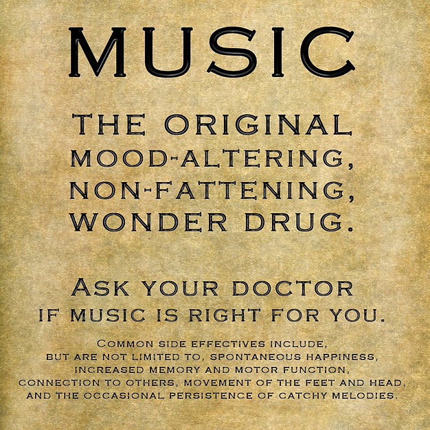 a quote about how music is medicinal and healing