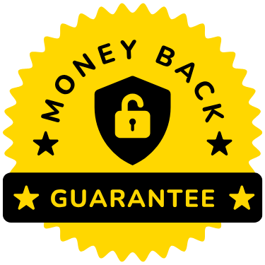 Yellow Money Back guarantee badge 