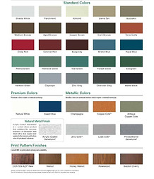 Variety of sheet metal colors