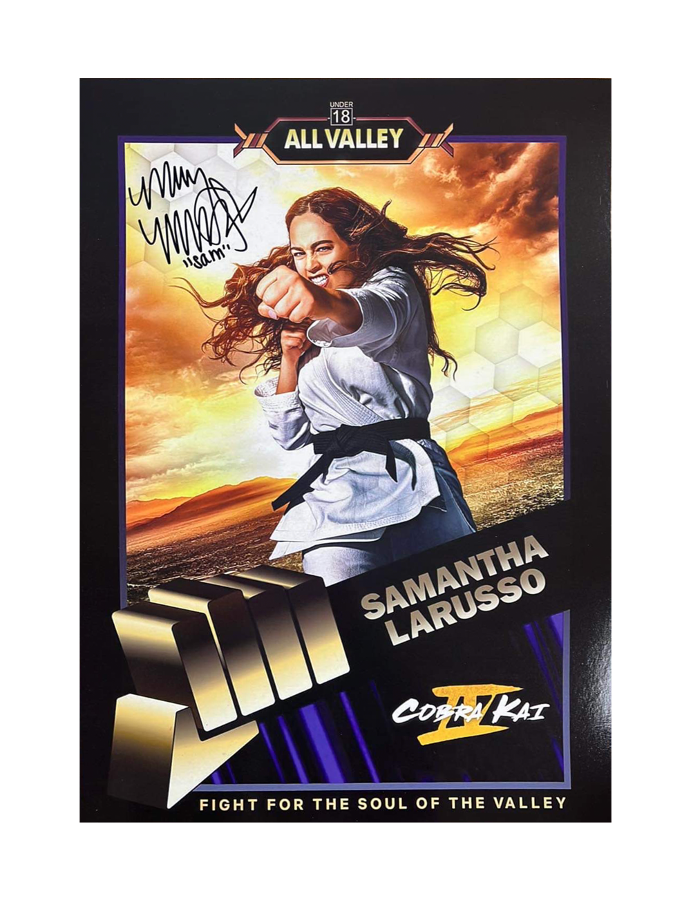 A3 Cobra Kai Poster Signed by Mary Mouser + Character Name