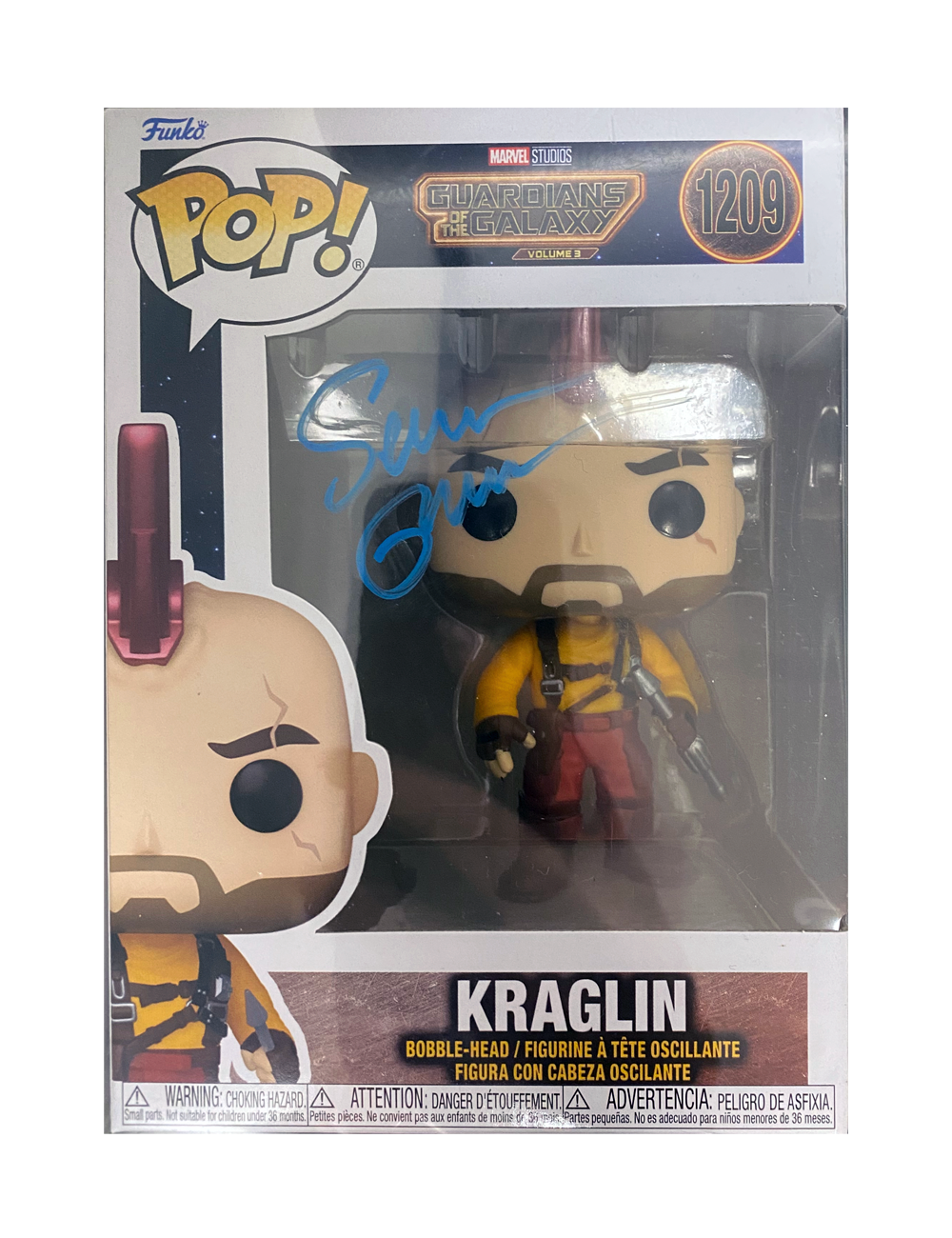 Guardians Of The Galaxy Kraglin Funko #1209 Signed by Sean Gunn
