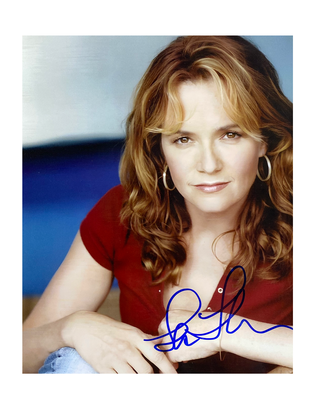 8x10 Back to the Future Print Signed by Lea Thompson in Blue