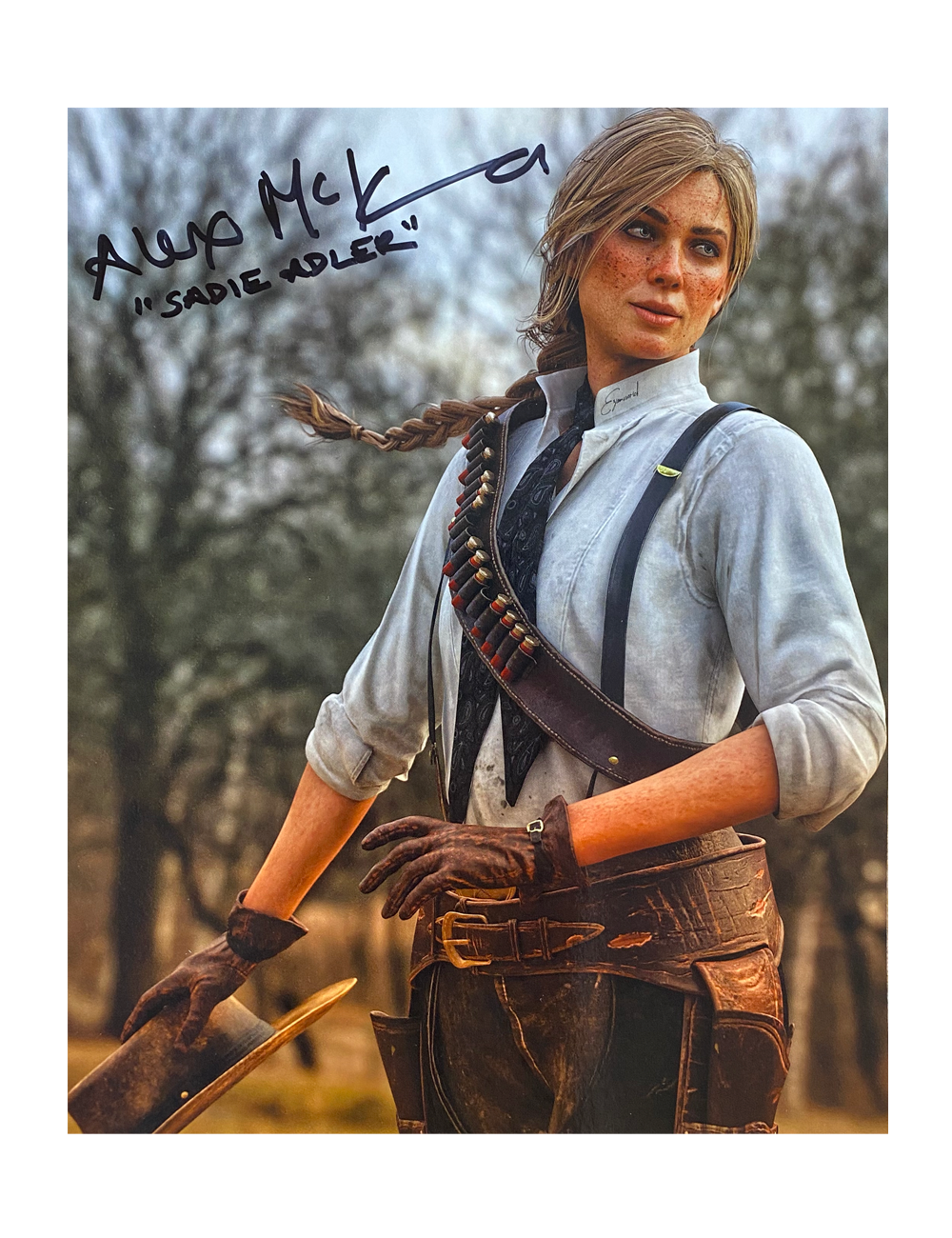 8x10" Sadie in the Woods Red Dead Redemption Print Signed by Alex McKenna