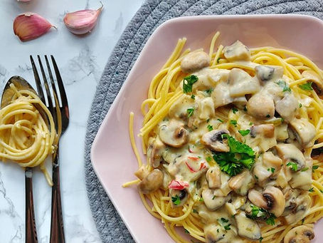 Pasta met champignonroomsaus