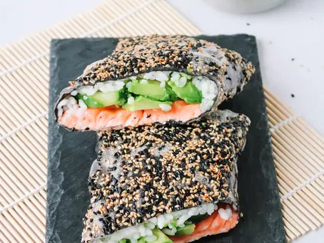 Crispy sesame sushi sandwich
