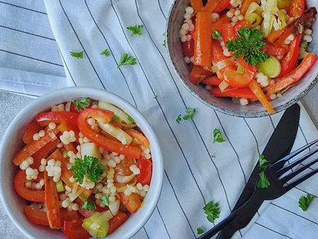 Wok met parelcouscous