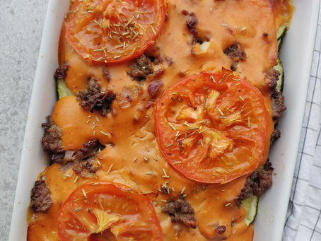 Ovenschotel met aardappel, courgette en aubergine