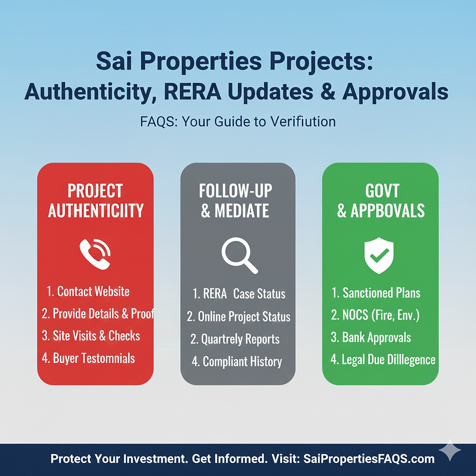 Sai Properties Projects: Authenticity, RERA Updates & Approvals
