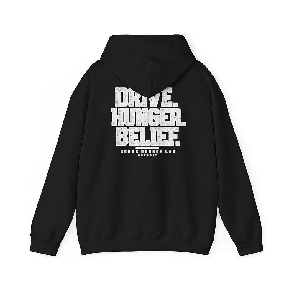 Thumbnail: Adult Drive. Hunger. Belief. Hoodie