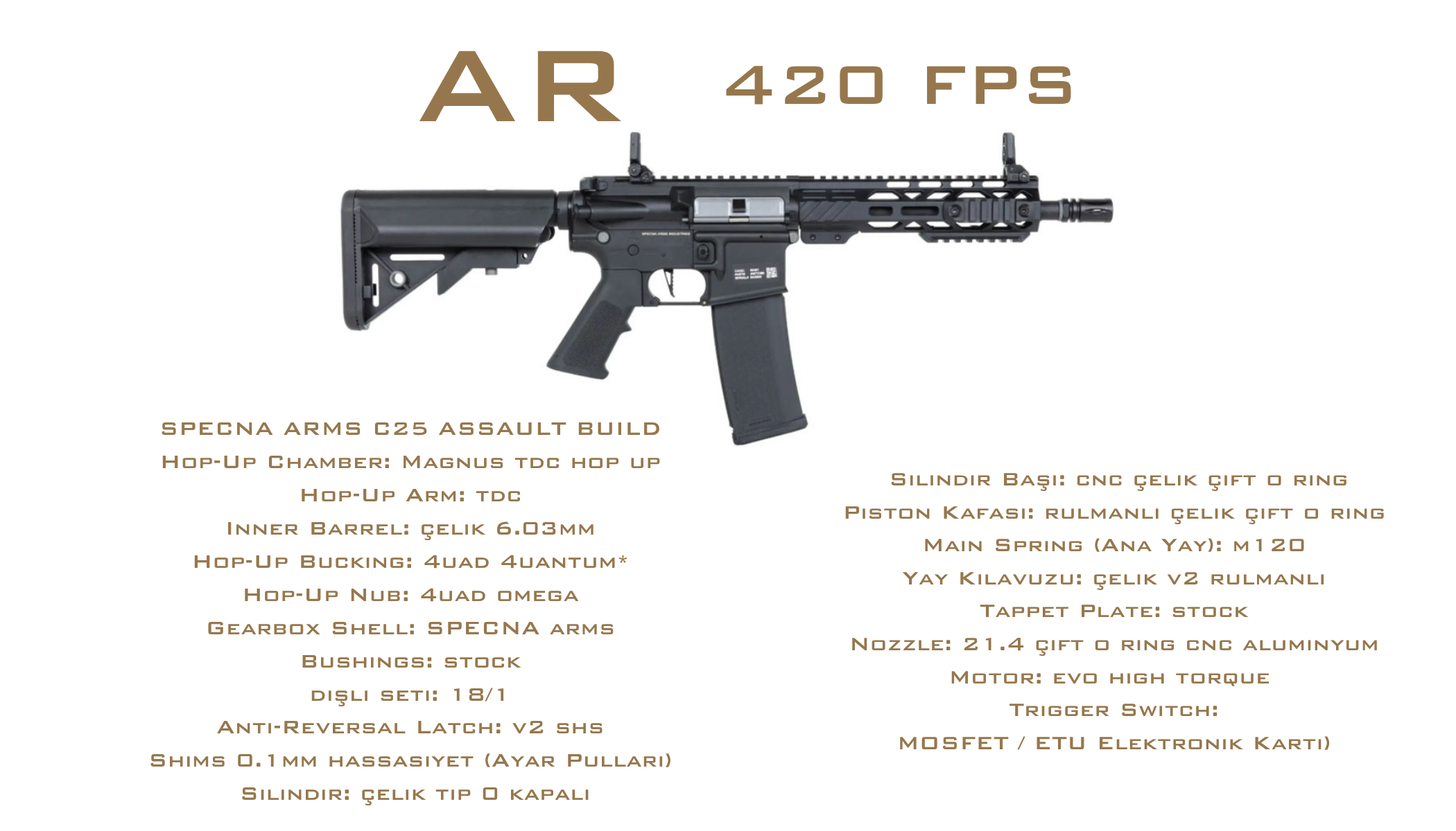 Specna Arms SA-C25 VELARE UPGRADE'Lİ (AR / 420 FPS)