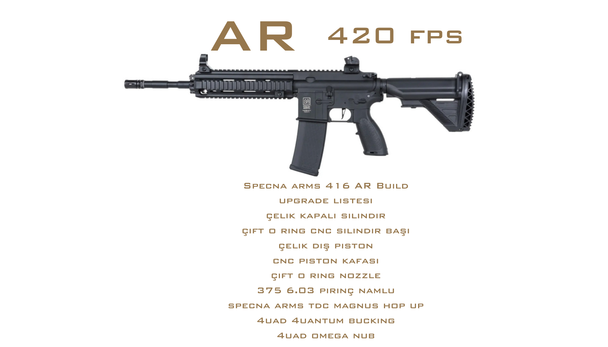 Specna Arms M416 Airsoft Tüfeği AR VELARE ARMORY UPGRADED