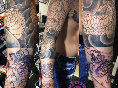 『他店の続きand延長作業』筋彫り