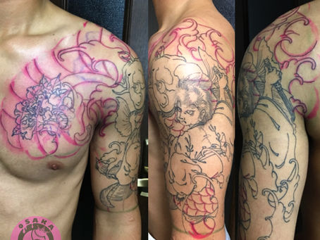 『鬼若丸』筋彫り