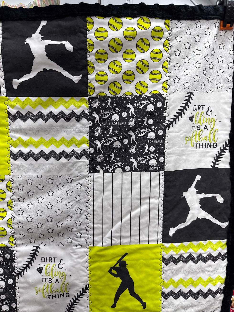 Thumbnail: Softball Minky blanket