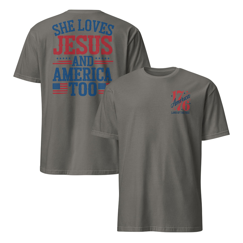 Thumbnail: Loves Jesus & America Too Short Sleeve T-Shirt