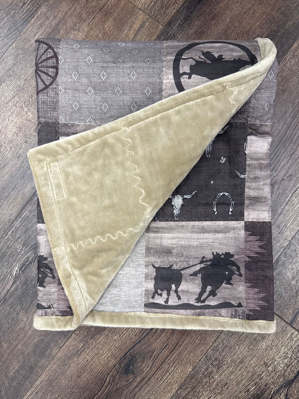 Cowboy Rodeo Minky blanket