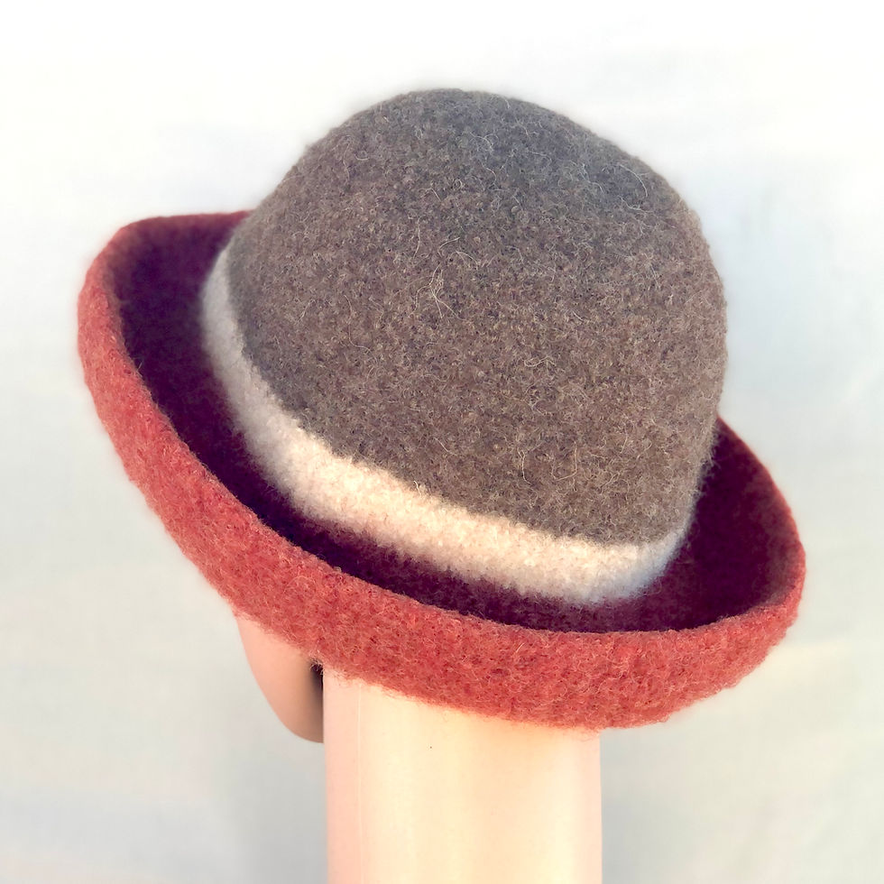 Thumbnail: Brick/Cream/Brown - Striped Hat