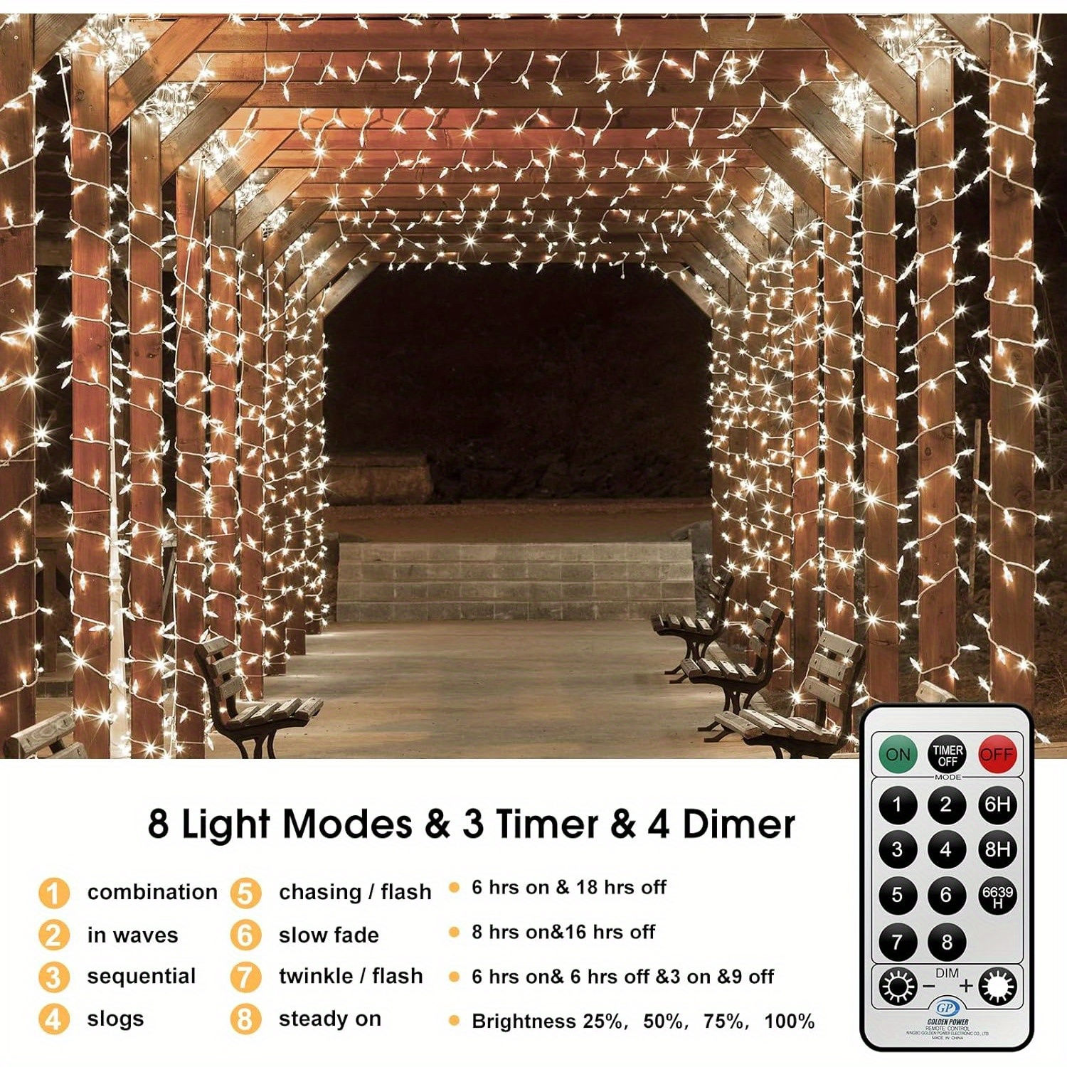 100 M 800 LEDs Outdoor String Lights With Plug, Long Diamond LED Fairy Lights Ou