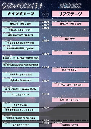 SIZU×ROCK 13.0セトリ