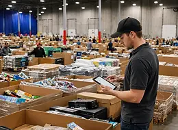 Auction operator selecting lots for in-person auction using Gavel auction software