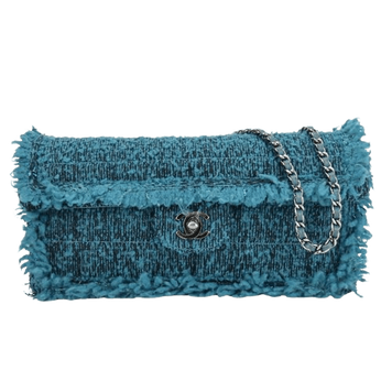 Chanel Tweed Blue Shoulder Bag