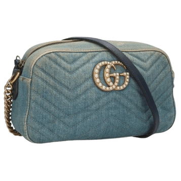 Gucci GG Marmont Denim Indigo Shoulder Bag