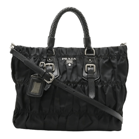 Prada Gathered Handbag Black Bag