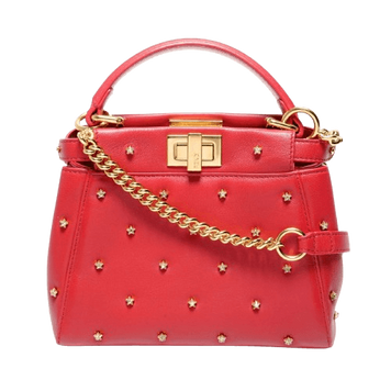 Fendi Peekaboo Nappa Leather Red Handbag