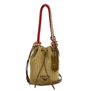 Prada Crochet Mini Bucket Raffia