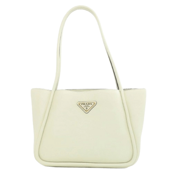 Prada White Calfskin Tote Bag