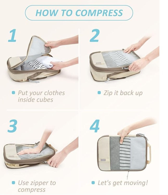 Sturdy Compression Packing Cubes