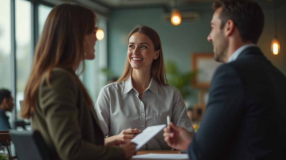 Eye-level view of a person engaged in a conversation