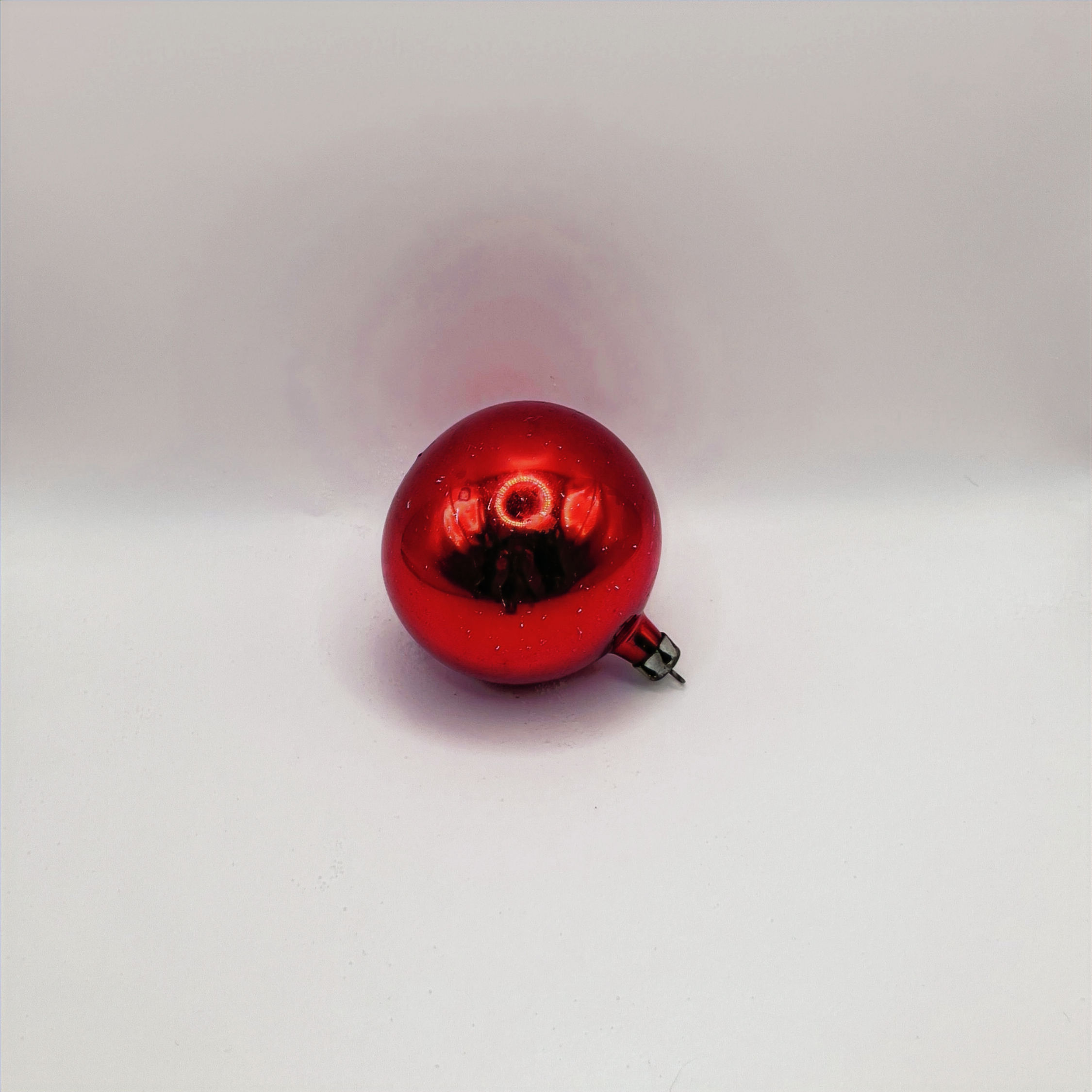 Vintage glazen kerstbal, rood, Ø6,5cm