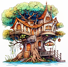 chrismary_Coloring_book_tree_houses_heroic_fantasy_style_illust_49b55547-2c96-4938-9997-be