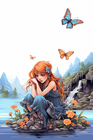 chrismary_Coloring_book_an_elf_child_sitting_by_the_water_butte_1395366b-e3b5-429b-bb9e-f5