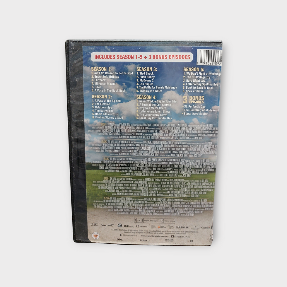 Letterkenny, seasons 1-5, back cover