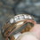 Thumbnail: Two Tone Men's Gold ring with 5 diamonds