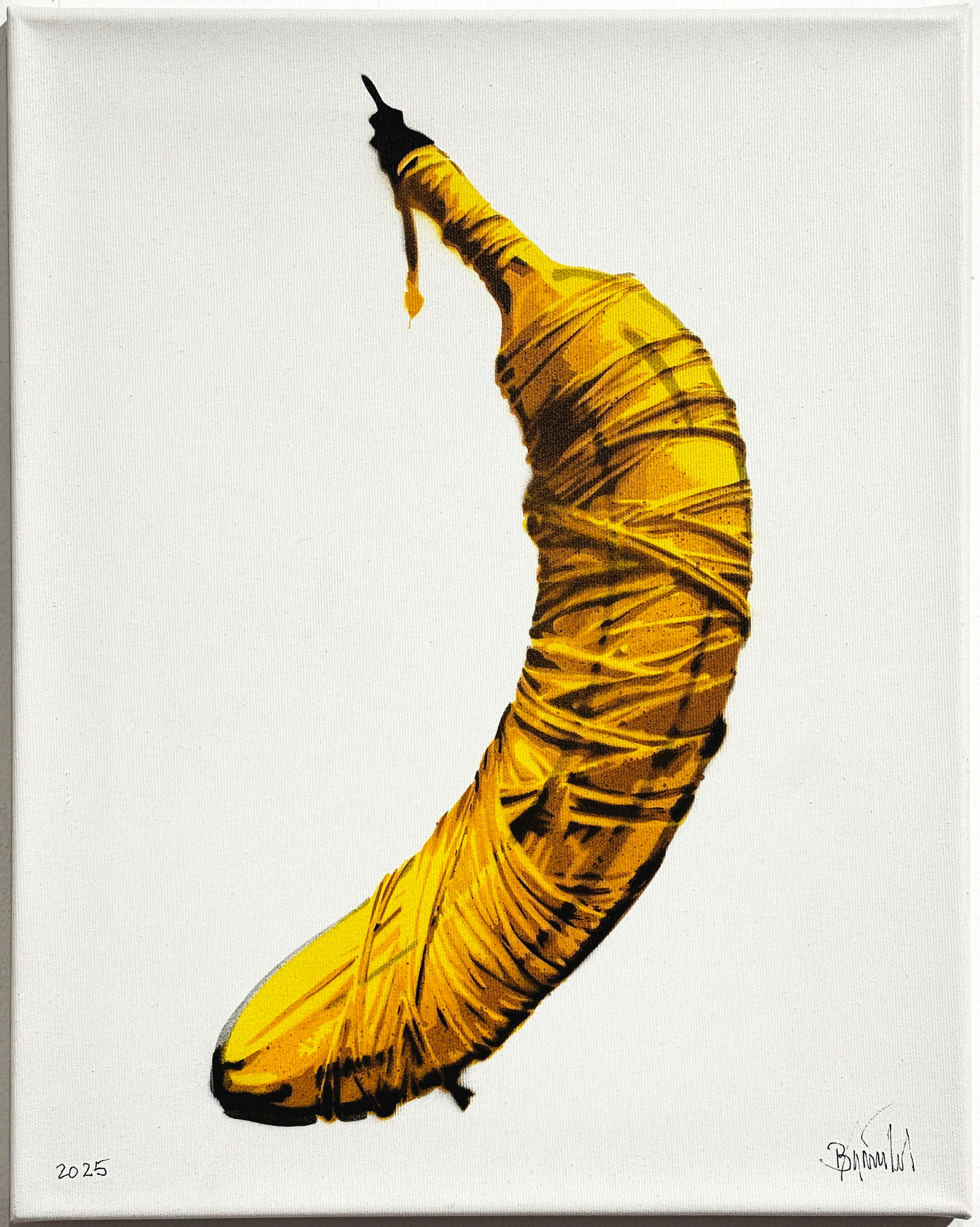 Thomas Baumgärtel, Christo-Banane (Leinwand), 2025