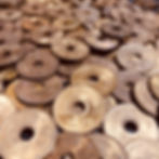 The Japanese 5 yen coin, featuring the iconic hole in the center.