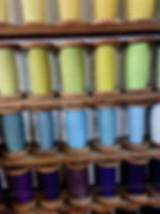 A variety of strings used for the sewing process