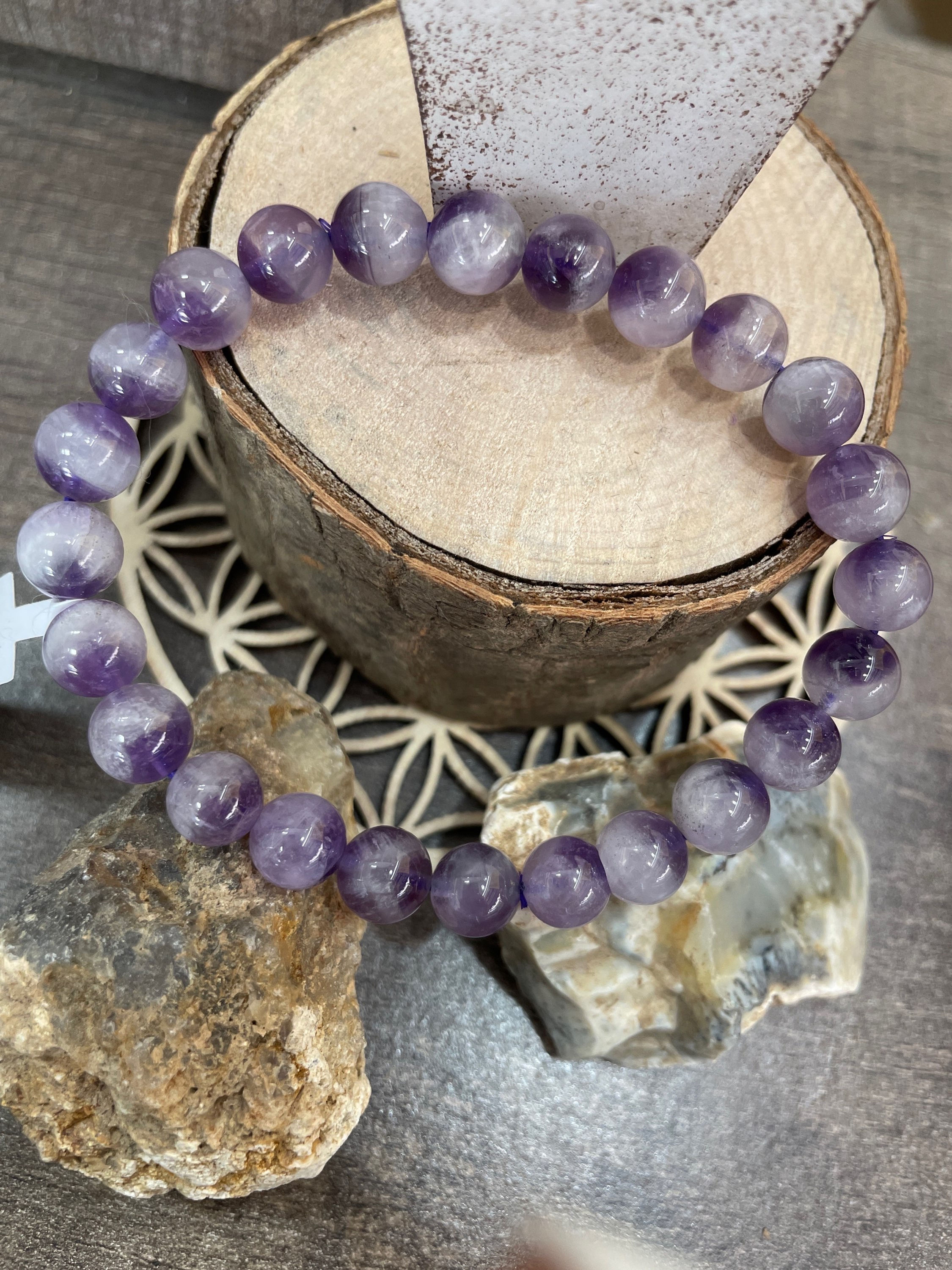 Bracelet Améthyste rubanée 8 mm