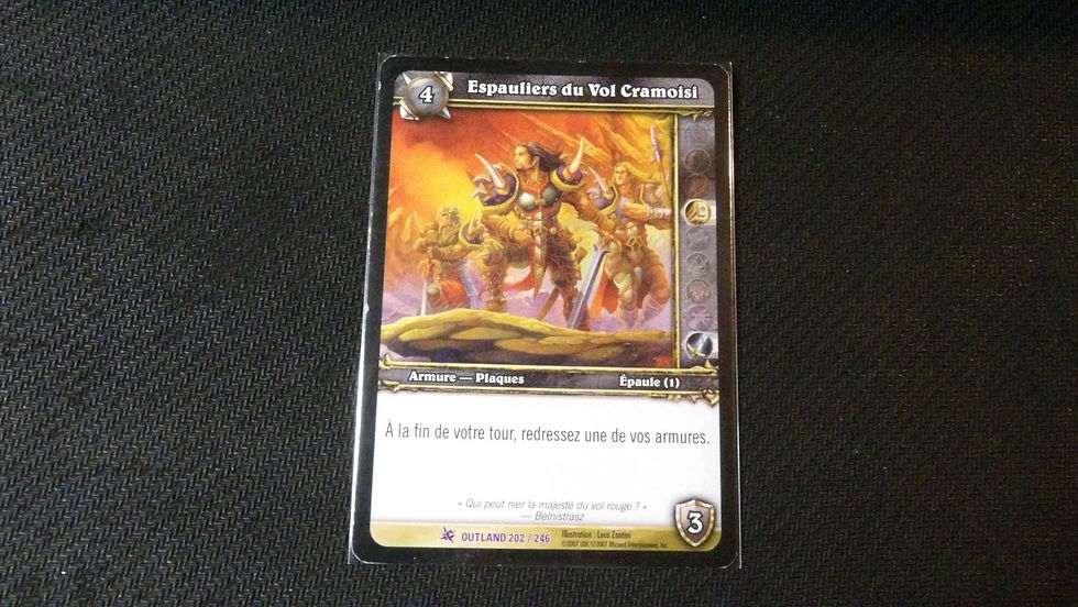 Carte WoW, 'Espaulières du Vol Cramoisi 202/246', Les Feux d'Outreterre 2007