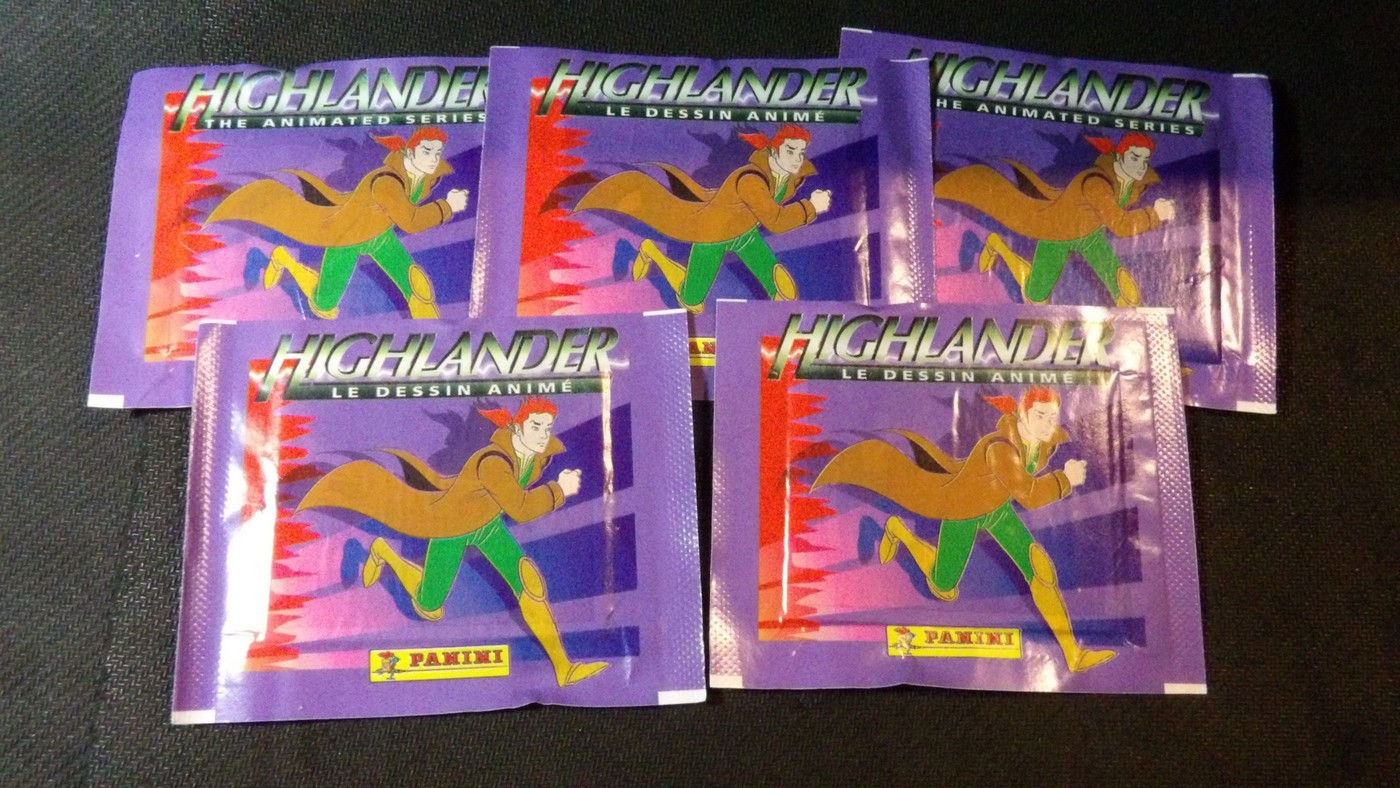 5x Sachets Panini 'Highlander: The Animated Serie', édition Gaumont TV 1995