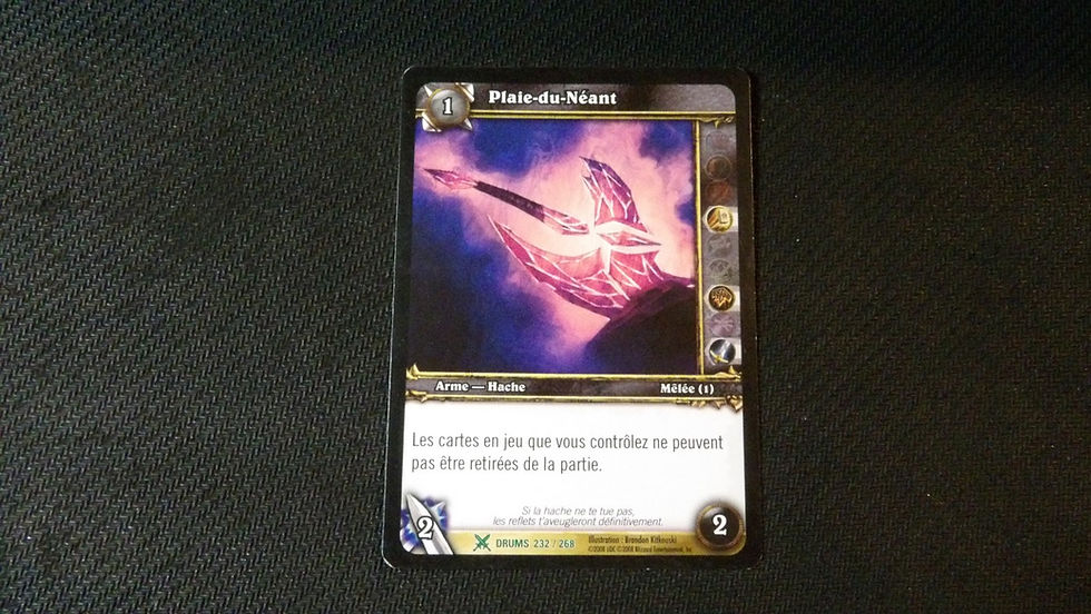 Miniature : Carte WoW d'équipements, à sélectionner.