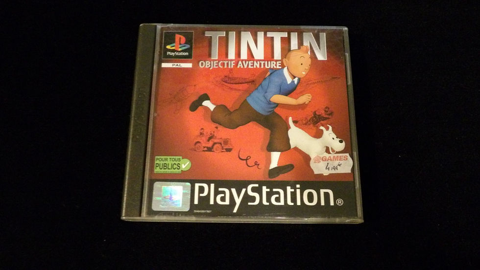Jeu PS1 playstation, Tintin 'Objectif Aventure', complet et fonctionnel